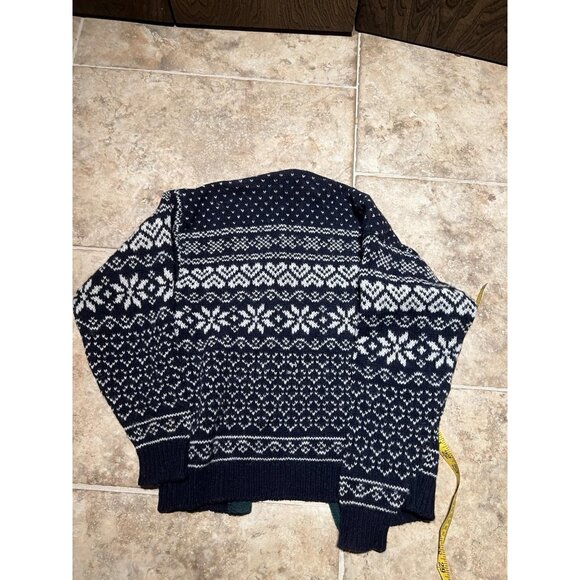 VINTAGE L.L. BEAN WOMEN'S S WOOL BUTTON FRONT NORDIC CARDIGAN SWEATER USA - Picture 7 of 7